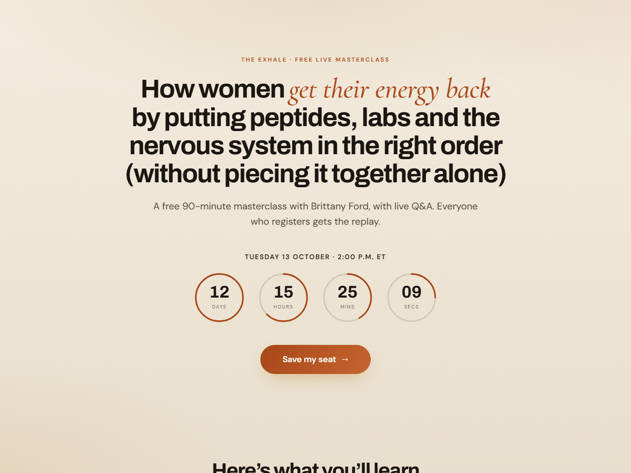 Registration page preview